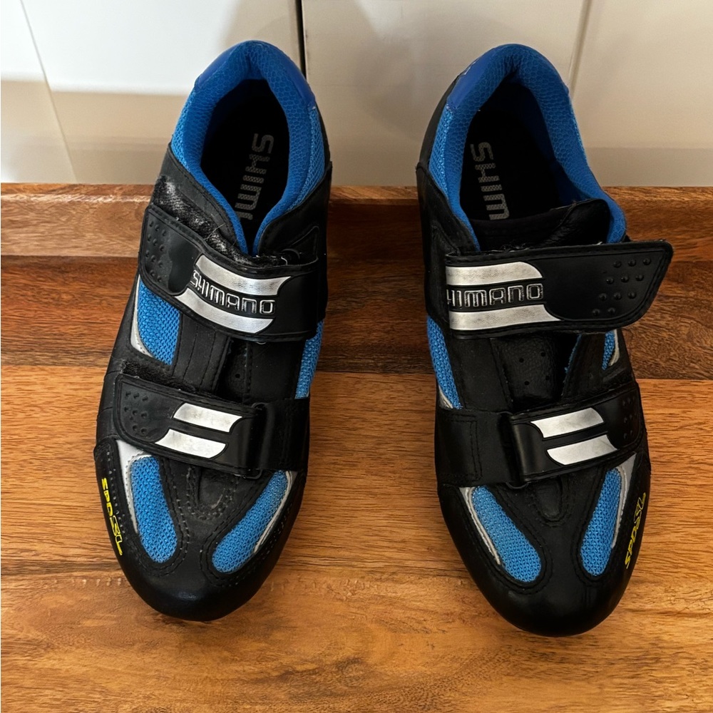 Shimano Black and Blue Cycling Footwear